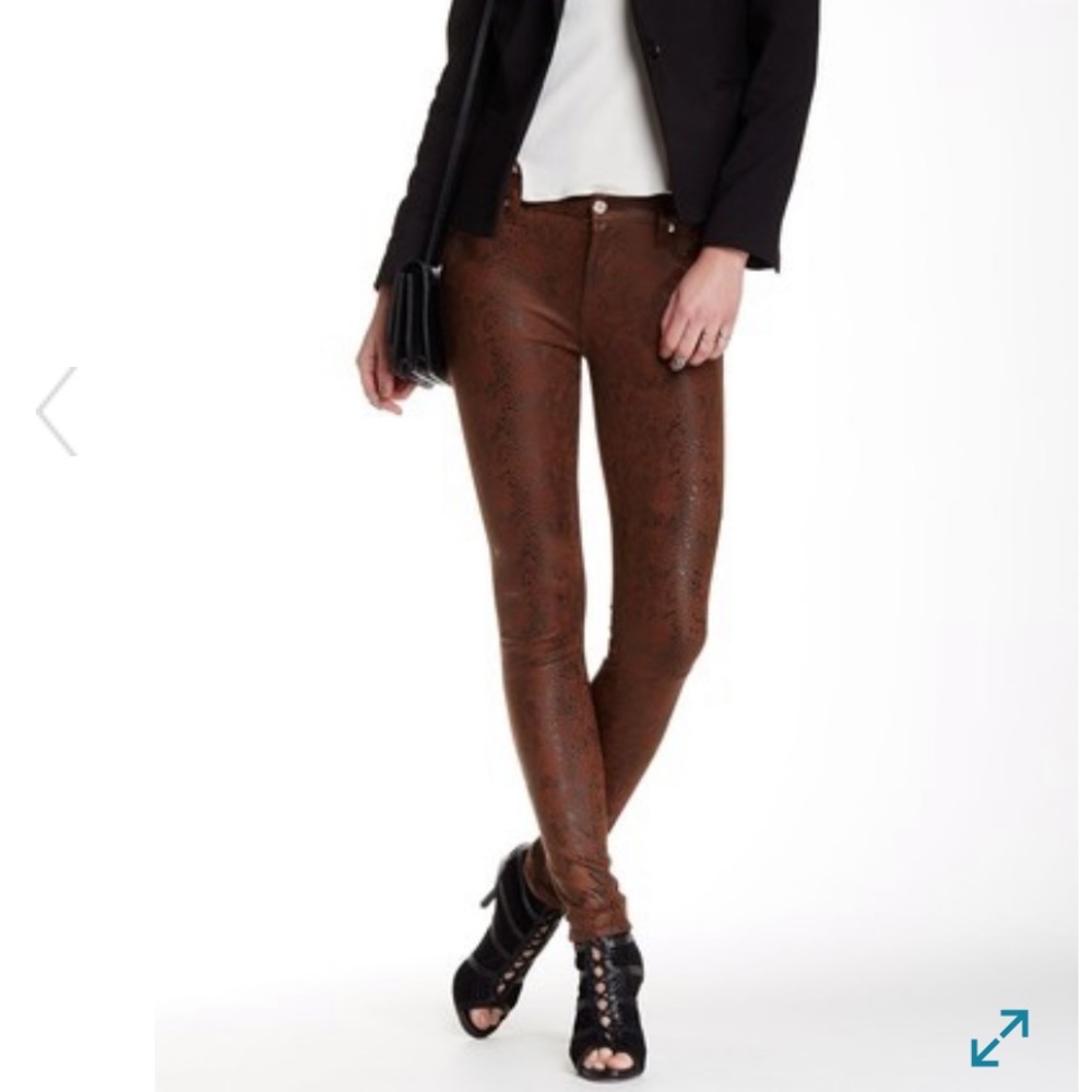 7 For All Mankind Skinny Snakeskin Jeans Sz27